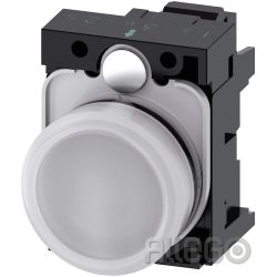 Siemens IS Leuchtmelder weiß, Linse, glat 3SU1102-6AA60-3AA0