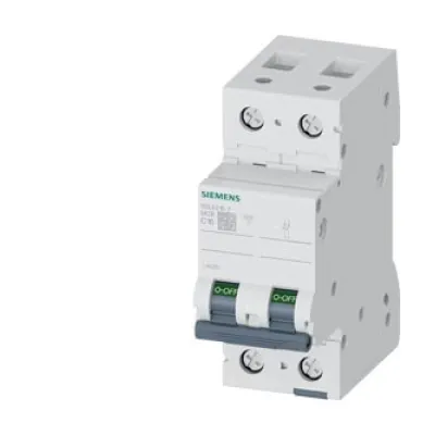 Siemens Leitungsschutzschalter 5SL6216-7 | 2-polig | C 16A | 400V | 6kA | UC | 2TE | Schnellmontage | Schwarz