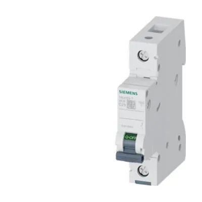 Siemens Leitungsschutzschalter 5SL6125-7 | 1-polig | C-Charakteristik | 25A | 230/400V | 6kA | AC/DC | IP20 | Grau