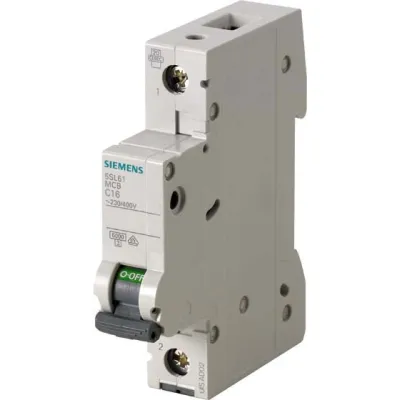 Siemens Leitungsschutzschalter 5SL6104-7 | 1-polig | C 4A | 230/400V | 6kA | IP20 | 1TE | AC/DC | weiß