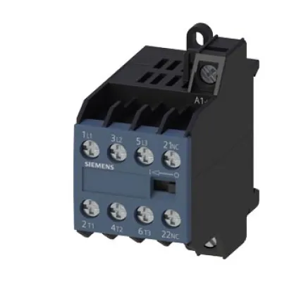 Siemens Motorschütz 3TG1001-0BB4 | 3-polig | 24V DC Spule | 4kW | 8,4A AC-3 | 1 Öffner | Schraubanschluss | Hutschiene