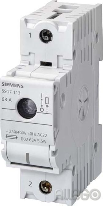 Siemens IS Neozed-Lasttrennschalter D02 1-pol.+N T=7 5SG7153