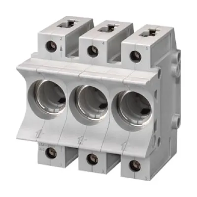 Siemens Neozed Sicherungssockel D01 3-polig | 16A | 400V | DIN-Schiene | berührungsgeschützt | Weiß