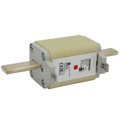 Siemens NH-Sicherungseinsatz 3NA6222 | 63A NH2 gL/gG | 500V AC / 440V DC | isolierte Grifflaschen | Kombikennmelder