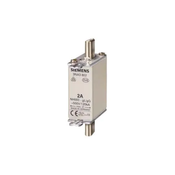 Siemens NH-Sicherungseinsatz 3NA3832-8 | NH000 | 125A gG | 400V AC/250V DC | mit Stirnkennmelder | weiß