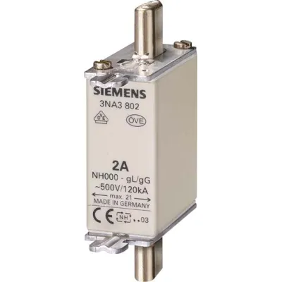 Siemens NH-Sicherungseinsatz 3NA3832-8 | NH000 | 125A gG | 400V AC/250V DC | mit Stirnkennmelder | weiß