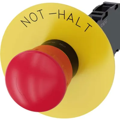 Siemens Not-Halt Pilzdrucktaster | 3SU1100-1HB20-1FH0 | 22mm | rot | 1S+1Ö | IP67K | DIN EN ISO 13850