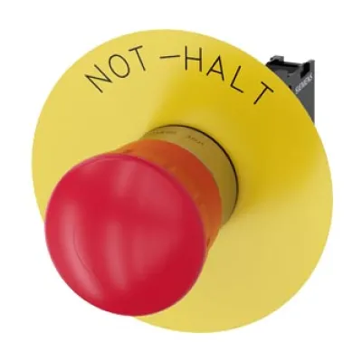 Siemens Not-Halt-Pilzdrucktaster 3SU1150-1HB20-1CH0 | Not-Aus Schalter | 22mm | Metall | IP67K | 1 Öffner | Rot