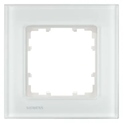 Siemens Rahmen 1-fach 5TG1201-1 Delta Miro Glas | Unterputz | IP20 | glänzend | weiß 90x90 mm