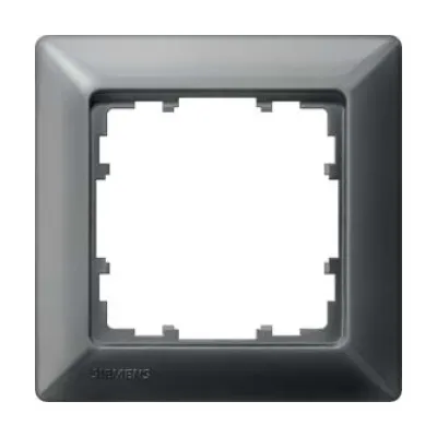 Siemens Rahmen 1-fach 5TG2551-6 | DELTA line Schalterrahmen | 80x80mm | Kunststoff | flach | glänzend | carbon metallic