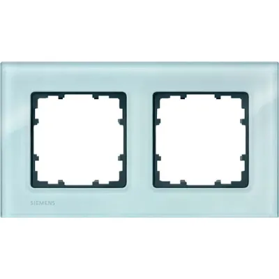 Siemens Delta Miro | 2-fach Rahmen Glas | 5TG1202 kristallgrün | 161x90mm | waagerecht/senkrecht | Echtglas Abdeckrahmen