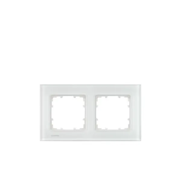 Siemens Rahmen 2-fach Delta Miro 5TG1202-1 | Glas | Weiß | 161x90 mm | Unterputz | IP20 | glänzend