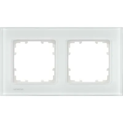 Siemens Rahmen 2-fach Delta Miro 5TG1202-1 | Glas | Weiß | 161x90 mm | Unterputz | IP20 | glänzend
