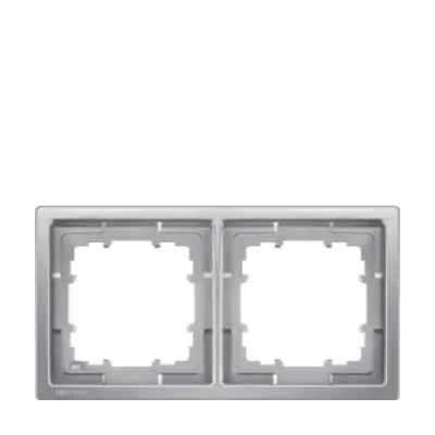 Siemens Rahmen 2-fach 5TG1322-1 | DELTA style | Unterputz Schalterrahmen | Kunststoff | 82x82 mm | platin-metallic