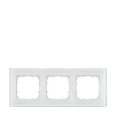 Siemens Abdeckrahmen 3-fach | DELTA miro Glas | 5TG1203-1 | Glasrahmen für Unterputz | glänzend | 232x90 mm | weiß