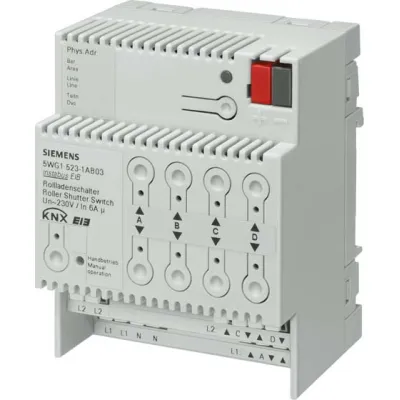 Siemens KNX Jalousieaktor | REG N 523/03 | 4-Kanal | 4x 230V AC 6A | Busankopplung | LED | 5WG1523-1AB03