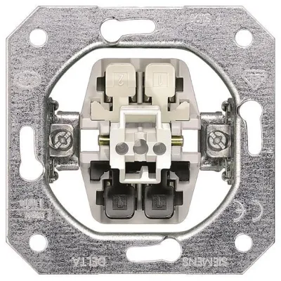 Siemens Schalter-Geräteeinsatz 5TA2162 DELTA | 2-polig | Unterputz | Ausschalter | 16A 250V | Metall | IP20