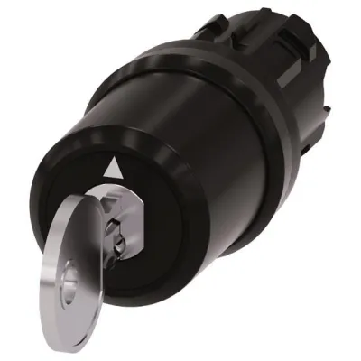 Siemens Schlüsselschalter 3SU1000-5BL11-0AA0 | 3 Stellungen I-O-II | 22mm | verrastend | Kunststoff | IP68 | silber