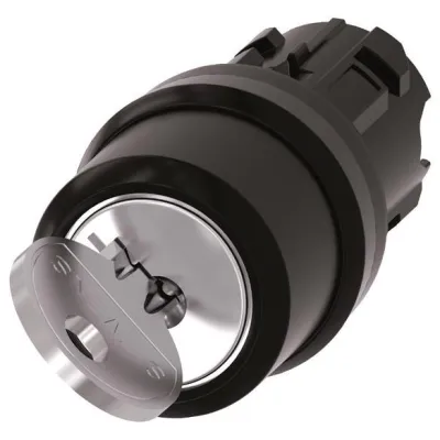 Siemens Schlüsselschalter | RONIS 3SU1000-4BC01-0AA0 | 2 Schaltstellungen | tastend | IP68 | 22mm | schwarz