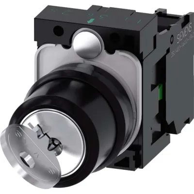 Siemens Schlüsselschalter | RONIS 3SU1100-4BF11-1BA0 | 2 Schaltstellungen | Ø22mm | IP67K | Kunststoff | Silber