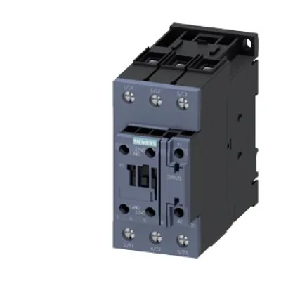 Siemens Leistungsschütz 3RT2035-1NB30 | 18,5kW 400V | 40A | 3-polig | AC/DC 20–33V | 1S+1Ö | Schraubanschluss | Schwarz