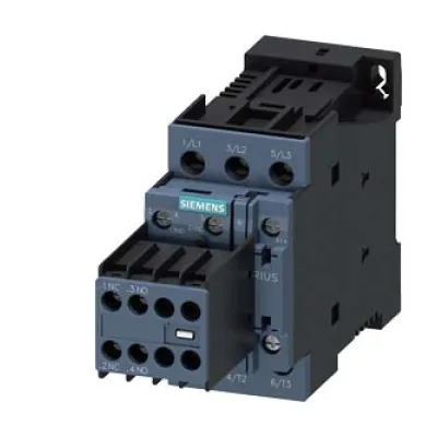 Siemens Leistungsschütz 3RT2026-1BB44 | 11kW | 400V | 3-polig | DC 24V | 2S+2Ö | Schraubanschluss | S0