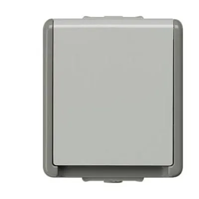 Siemens Schuko-Steckdose 5UB4711 | Aufputz IP44 | 1-fach mit Klappdeckel | schraublose Klemmen | grau | 16A 250V
