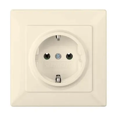 Siemens SCHUKO Steckdose 5UB1581 | DELTA line Unterputz | 1-fach | 80x80mm | 16A 250V | flach, glänzend | elektroweiß