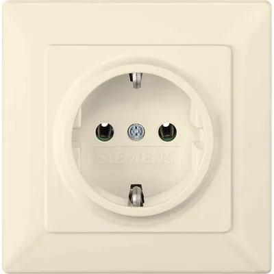 Siemens SCHUKO Steckdose 5UB1581 | DELTA line Unterputz | 1-fach | 80x80mm | 16A 250V | flach, glänzend | elektroweiß