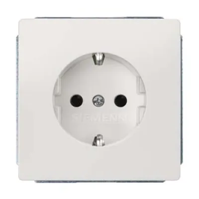 Siemens Schuko-Steckdose | DELTA style | Unterputz | titanweiß glänzend | 16A 250V | IP20 | Berührungsschutz