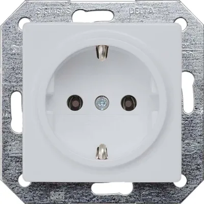 Siemens SCHUKO-Steckdose 5UB1931 DELTA i-system | Unterputz | 16A 250V | Aluminium-Metallic | glänzend