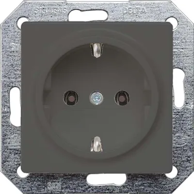 Siemens Schuko-Steckdose 5UB1921 | DELTA i-system | 16A 250V | Unterputz | Steckklemme | Thermoplast | carbon metallic