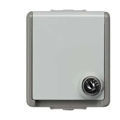 Siemens SCHUKO-Steckdose 5UB4714 | Aufputz IP44 | abschließbar mit Klappdeckel | 16A 250V | dunkelgrau/hellgrau