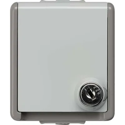 Siemens SCHUKO-Steckdose 5UB4714 | Aufputz IP44 | abschließbar mit Klappdeckel | 16A 250V | dunkelgrau/hellgrau