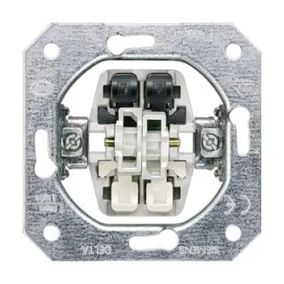 Siemens Serienschalter-Einsatz 5TA2155 DELTA | Unterputz | 2-fach | 10A 250V | Metall | IP20 | halogenfrei | Wippe/Taste