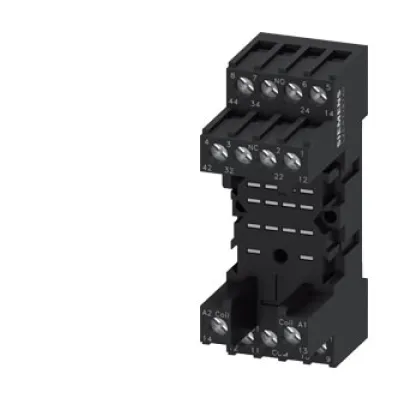 Siemens Sockel für Relais LZS:PT78740 | 4 Wechsler | Schraubanschluss | Hutschiene 35mm | 14 Pins | 28mm breit