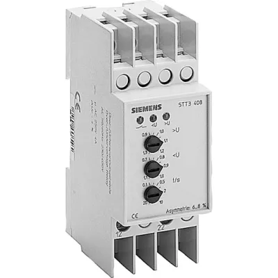 Siemens Spannungsrelais 5TT3408 | 3-Phasen Unter-/Überspannungsrelais | AC 230/400V | 2 Wechsler | 35mm | für Industrie