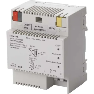 Siemens Spannungsversorgung 5WG1125-1AB22 | KNX Netzteil N125/22 | 640mA | REG 4TE | LED-Anzeige | Busanschluss
