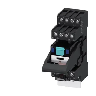 Siemens Steckrelais LZS:PT5A5L24 | DC 24V | 4 Wechsler | LED rot | Stecksockel | Schraubanschluss | IP20 | Weiß