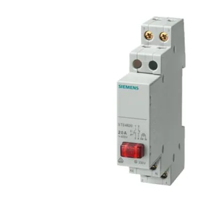Siemens Taster 5TE4820 | Kontrolltaster Hutschiene | 1S/1Ö 20A 400V AC | Signallampe Glimmlampe | rot | IP20 | 70mm