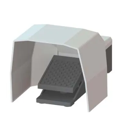 Siemens Fußtaster 3SE2902-0AA20 | 1-pedalig | Metall | IP65 | 1S+1Ö | mit Schutzhaube | 16A | grau