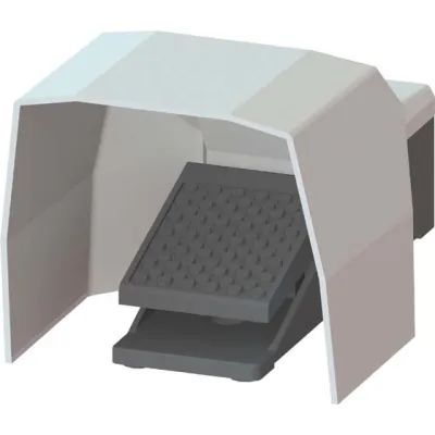 Siemens Fußtaster 3SE2902-0AA20 | 1-pedalig | Metall | IP65 | 1S+1Ö | mit Schutzhaube | 16A | grau