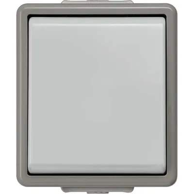 Siemens Taster 5TD4707 | DELTA fläche | Aufputz Einzeltaster | Wechsler | IP44 Feuchtraum | 230V 10A | grau