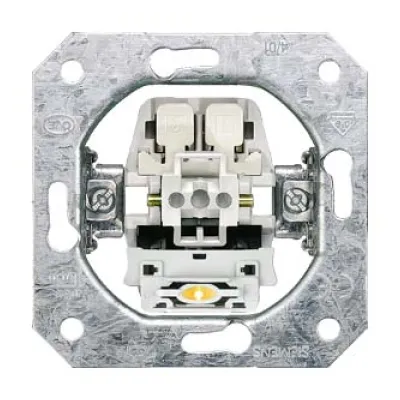 Siemens Tastereinsatz 5TD2117 | DELTA Unterputz 1-fach Wechsler | mit Beleuchtung | N-Klemme | Metall | 10A 250V | IP20