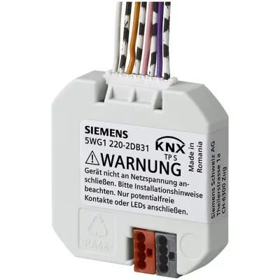 Siemens KNX Tasterschnittstelle 4-fach UP | 5WG1220-2DB31 | Binäreingang Unterputz | 4x In/Out | LED | IP20