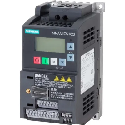 Siemens Frequenzumrichter 6SL3210-5BB13-7BV1 | V20 | 0,37kW | 1AC 200-240V | IP20 | Filter | MODBUS | BOP