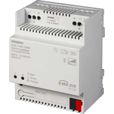 SIEMENS Universaldimmer KNX Dimmaktor 2x300W | 230V | REG | 2 Ausgänge | automatische Phasenerkennung
