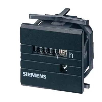 Siemens Betriebsstundenzähler analog 7KT5500 | Zeitzähler Schaltschrank Einbau | DC 10–80V | 48x48 mm | IP65 | 7 Stellen