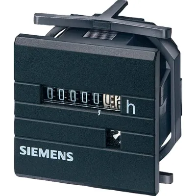 Siemens Betriebsstundenzähler analog 7KT5500 | Zeitzähler Schaltschrank Einbau | DC 10–80V | 48x48 mm | IP65 | 7 Stellen