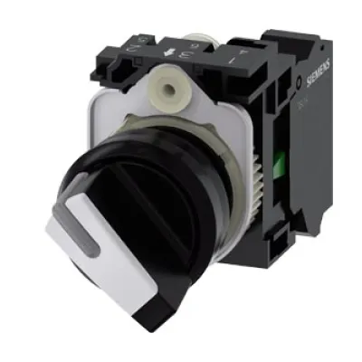 Siemens Knebelschalter 3SU1100-2BF60-3BA0 | 2 Schaltstellungen | IP67/IP69K | 22,3 mm | beleuchtbar | Kunststoff | weiß